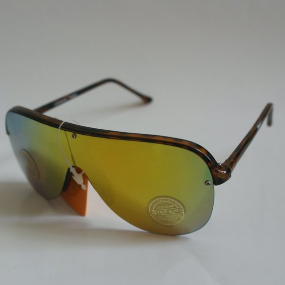 NWT TruVintage 1pc lens semi-rimless Sports Aviator w/iridium mirror sunglasses - Picture 2 of 4